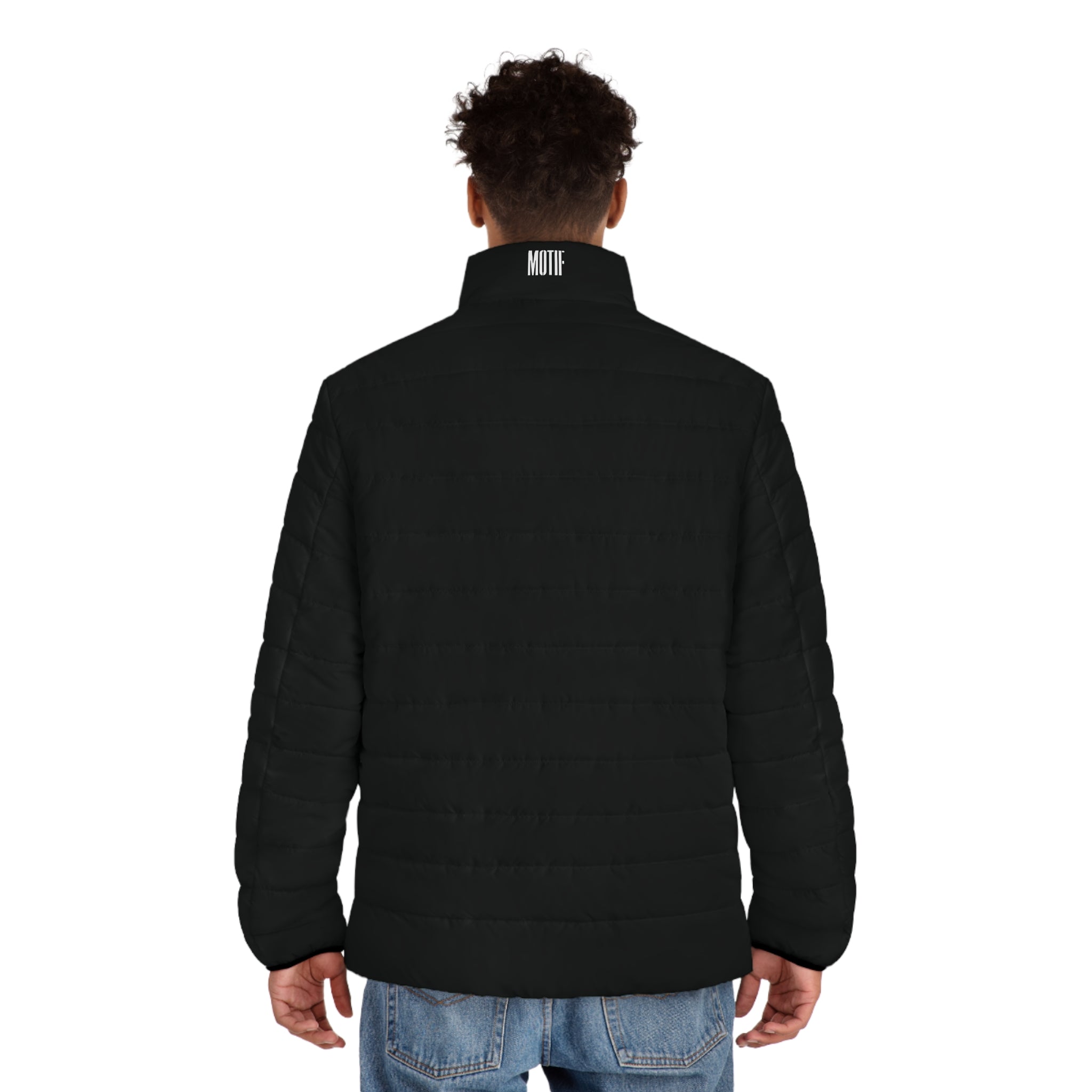 Men's Black Puffer Jacket - Quilted Lightweight Winter Coat