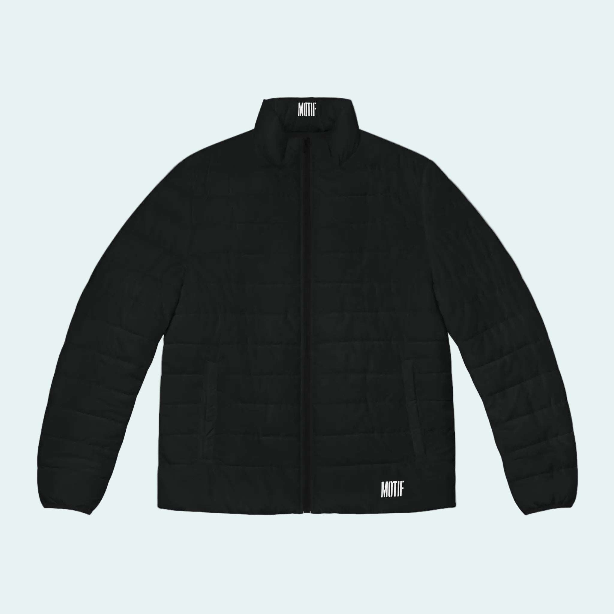Men's Black Puffer Jacket - Quilted Lightweight Winter Coat